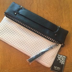 MMS White and black clutch